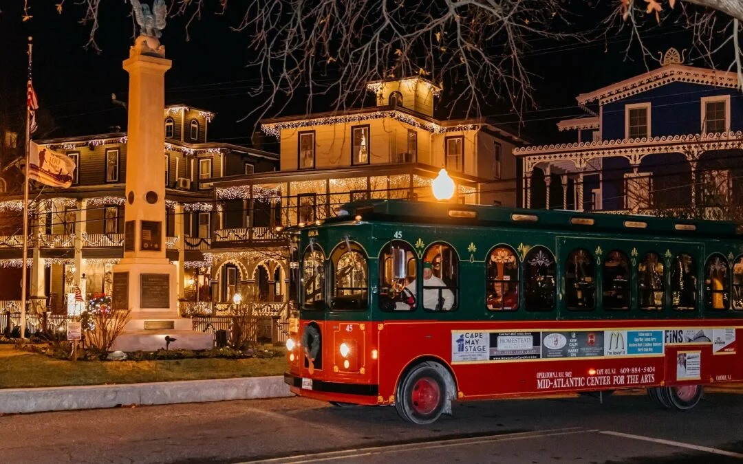 Book a beautiful Christmas tour through the heart of Cape May and take in the exquisite holiday lights and elegant Victorian architecture at CapeMayMac.org during your next visit to The Ashley Rose. Tours continue through January 1st.